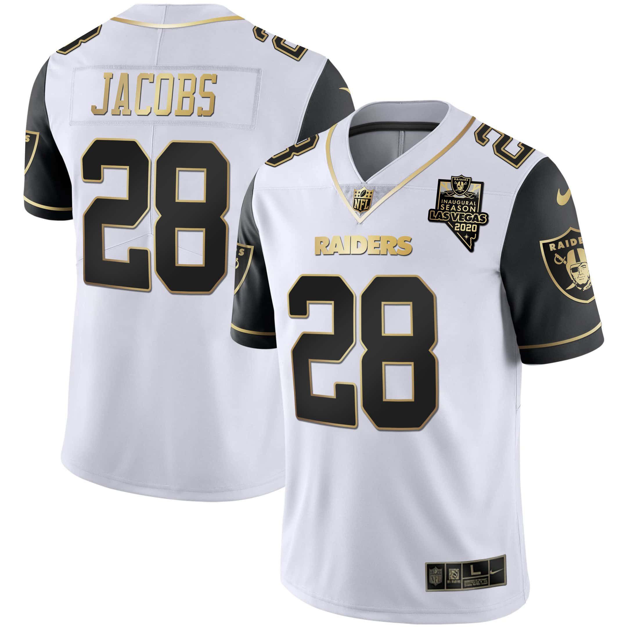 Men Oakland Raiders #28 Jacobs 2024 Nike Vapor White Gold & Black Inverted Limited NFL Jersey style 1->indianapolis colts->NFL Jersey
